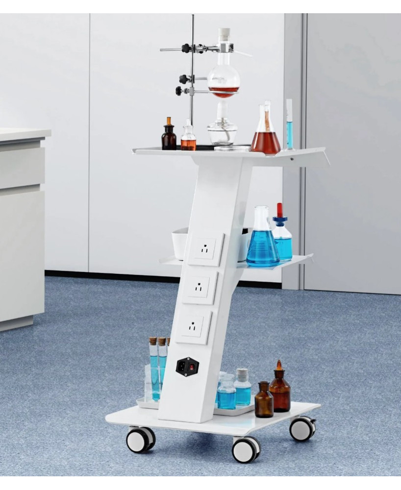 Cart mobil cu 3 etajere si 2 prize - Aparatura stomatologica