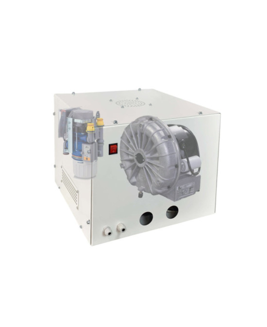 Pompa vacuum Luzzani Airmatic cu carcasa si separator Durr CAS-1